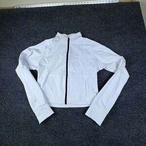 In Good State Running Jacket Womens XL White Raglan Sleeve Full Zip Cropped